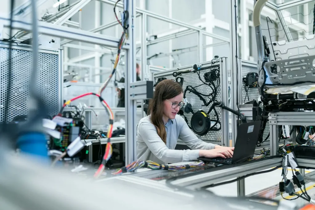 Engineer at a test rig