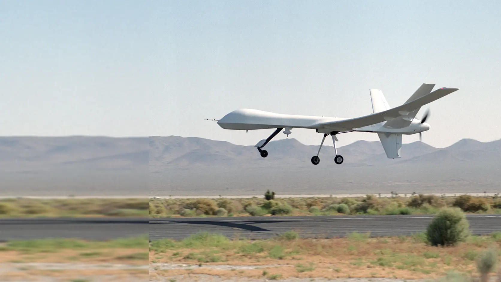 Unmanned aircraft taking off