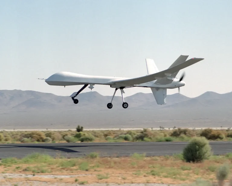 Unmanned aircraft during a test flight